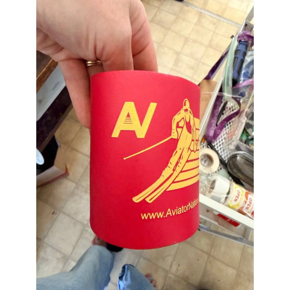 Aviator Nation Can Cozies Set of 4 Aspen Tiger Rainbow Retro Beverage Coolers